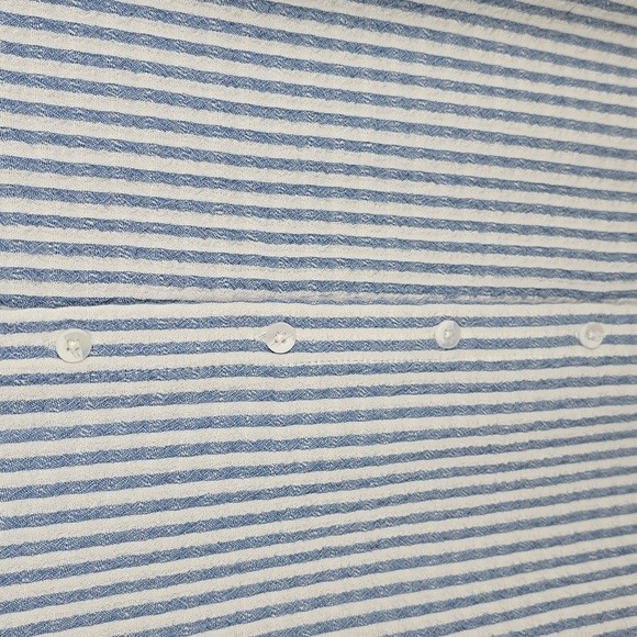 {Jane + Delancy} Women's Blue and White Striped Ruffled Sleeves Buttoned Top - Picture 5 of 14